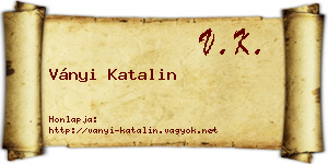 Ványi Katalin névjegykártya